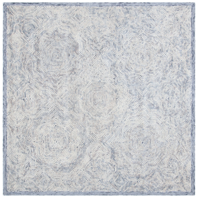 Tapis en laine touffeté à la main Ahmya, Carré 6 pi