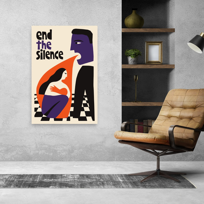 «End The Silence», reproduction d'art mural abstrait contemporain, H 48 po x l 32 po