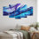«Inner Nebula Deep Blue - Waves», art mural sur toile, 5 pièces