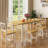 Farmhouse Style 7-Piece Dining Table Set For 4-6 People, 63" Extendable Kitchen Table Set With 4 Dining Chairs And 2 PU Upholstered Stools-2128414448
