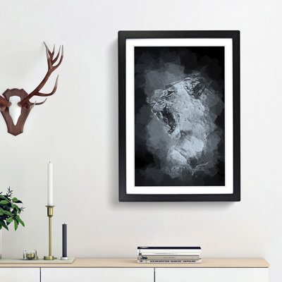 Fierce Lioness in Abstract - Picture Frame Painting Print