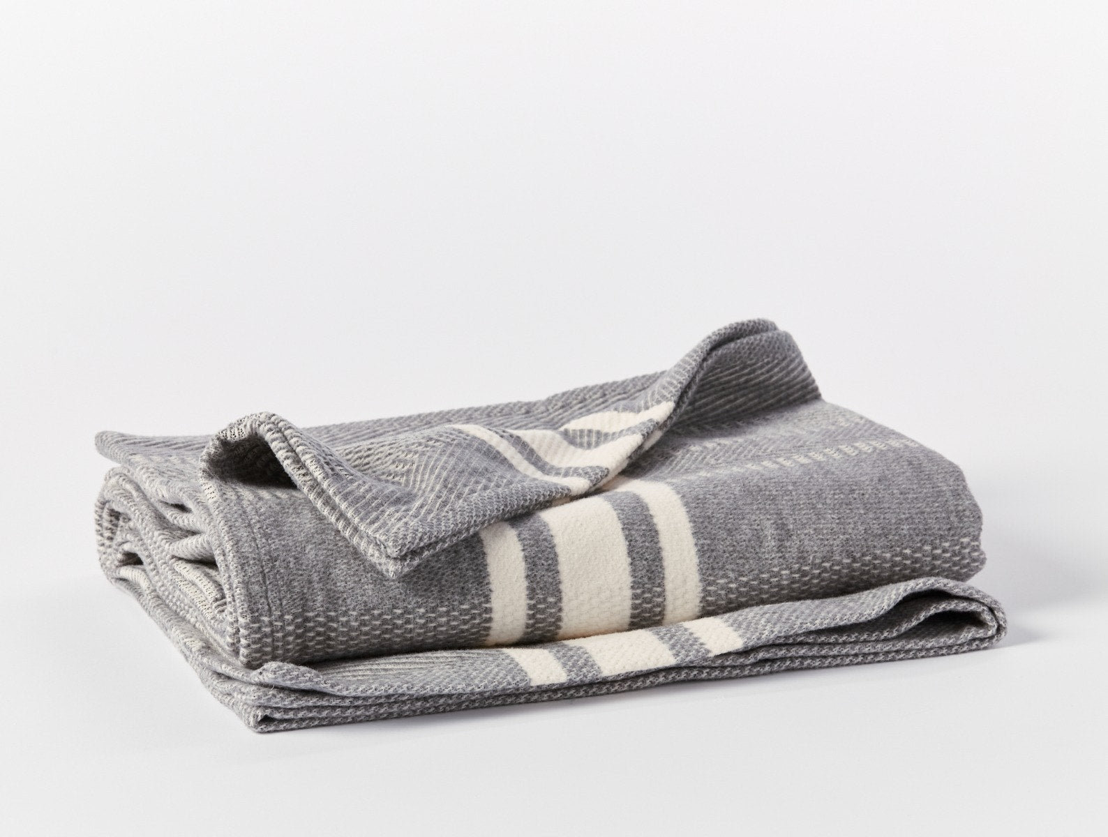 Cirrus Cotton Hand Woven Throw Blanket, Gray