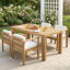 Ensemble de salle à manger 7 pièces Rustic - Table de 72,8 po avec trou pour parasol et chaises rembourrées-1669130540