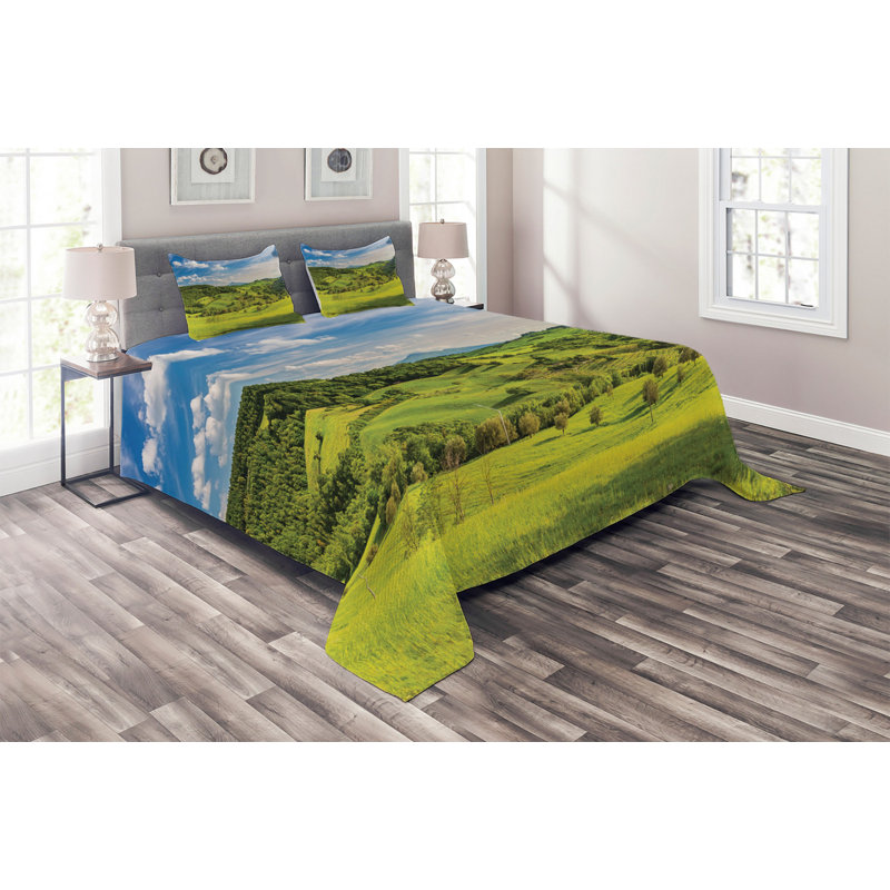 Rustic Polyester Coverlet, King Bedspread + 2 Shams