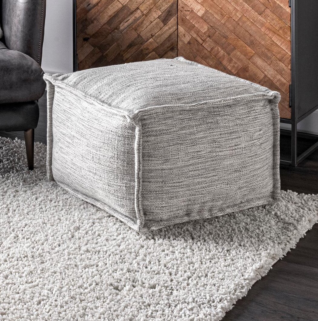 Ebern Designs Harmanveer 20'' Wide Square Pouf Ottoman & Reviews | Wayfair