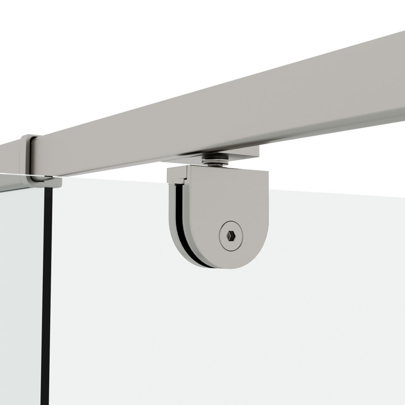 Porte de douche coulissante à cadre pivotant en chrome de 56 à 60 po x H 71 po, Chrome