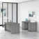 Studio C 72W x 36D Bow Front Desk and Credenza with Mobile File Cabinets