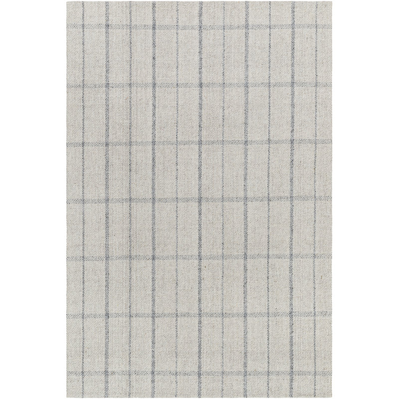Tapis gris en laine tissé à plat à la main Mathers, Rectangle 2 pi x 3 pi