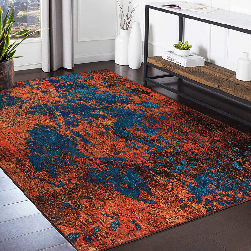 Tapis en polyester tissé à la machine Thaxter, Tapis de couloir 2 pi x 6 pi
