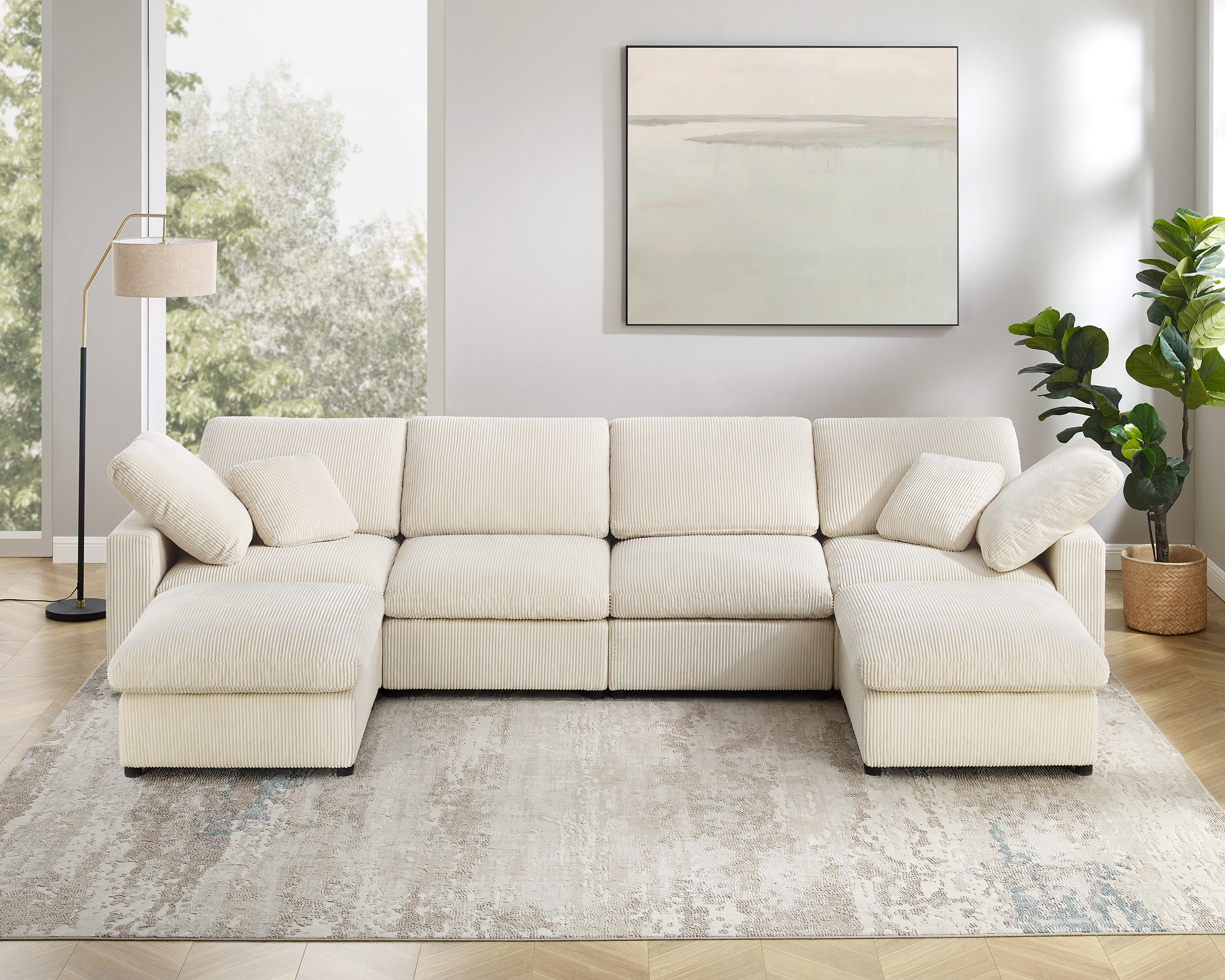 Latitude Run® 6 - Piece U-Shaped Sectional Sofa With Ottomans - Wayfair ...