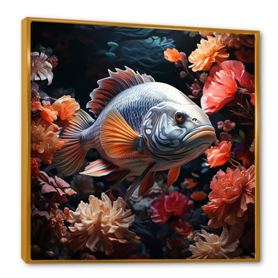 Art mural multicolore, poisson du récif de corail IV
