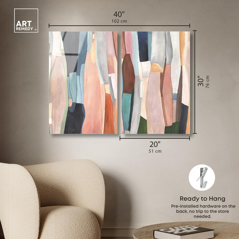 Ensemble « Glorious Lines » : impression sur acrylique, ensemble d'art abstrait moderne par Art Remedy, prêt à  accrocher, 10 x 15