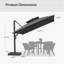 Grand parasol en porte-à-faux carré de 10 pi avec base et rotation à 60 degrés-131298002