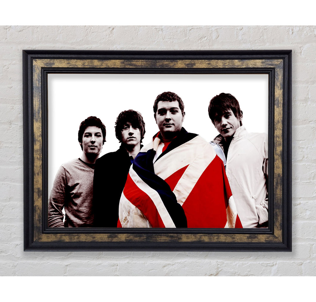 Arctic Monkeys Britische Flagge B N W - Bilderrahmen Kunstdrucke