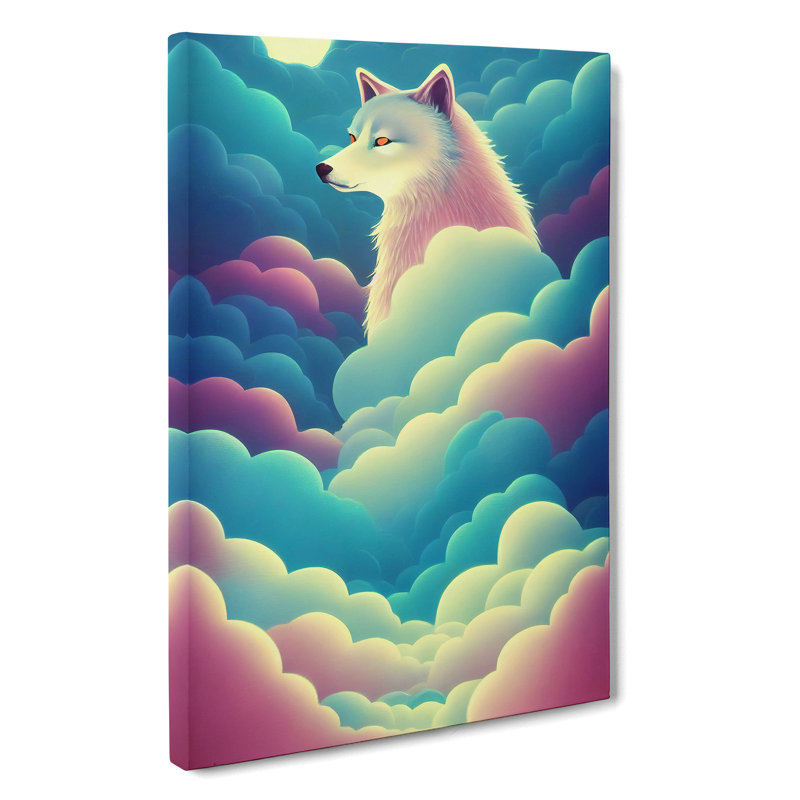 Wolf In The Clouds - Wrapped Canvas, 50cm H x 35cm W x 3cm D