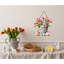 Joyeuse Pâques porte décoration lapin floral seau panneau suspendu pour le décor de la porte d'entrée