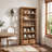 72" Solid Wood Bookshelf, 7-tier Farmhouse Open Bookcase