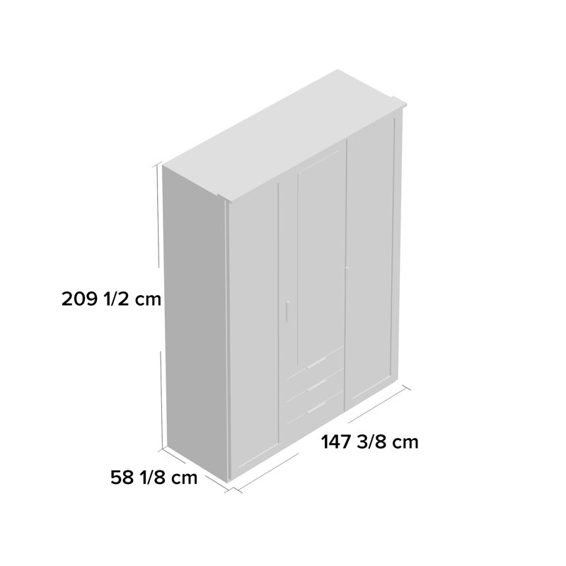Wiburgh 3 Door Manufactured Wood Wardrobe