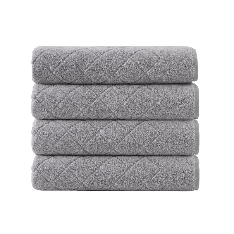Ensemble de serviettes en coton Elian, Argent