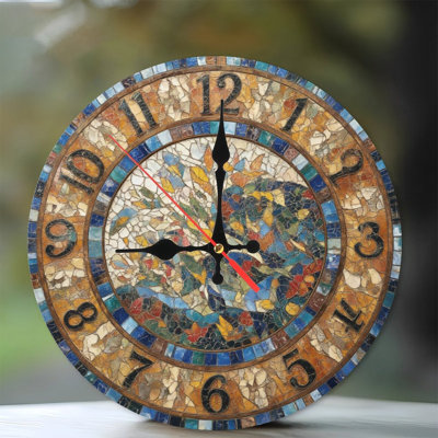 Horloge mosaïque avec arbre