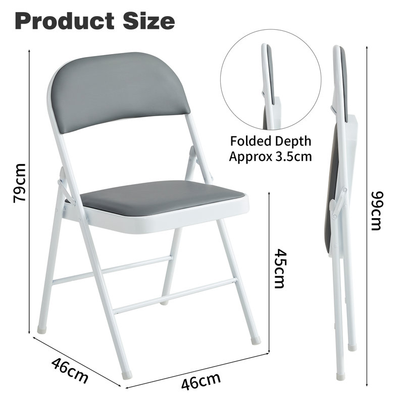 Crume Folding Chair (set of 4), Grey