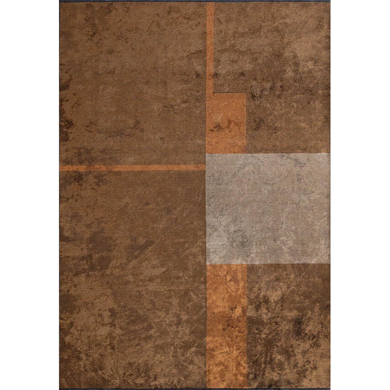 Tapis abstrait à panneaux abstraits, Rectangle 7 pi 10 po x 9 pi 10 po
