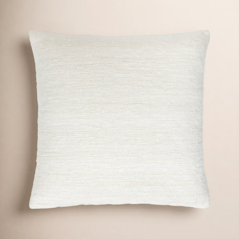 Jeté carré en mélange de lin Ugo, Housse de coussin seulement - sans coussin, 18 po x 18 po
