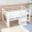 Lit mezzanine double pleine grandeur avec bureau intégré, tablettes et armoires de rangement-2142648047