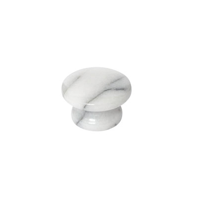 White Marble Stone "Ashbourne" Round Cabinet Knob