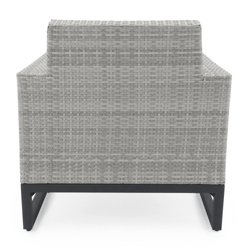 2Pc Sunbrella Outdoor Club Chairs - Grey, Gray, Beige