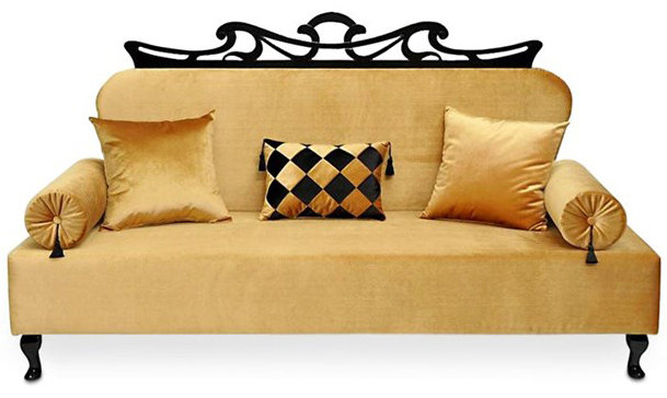 Artdeko 3 Seater Sofa, Gold