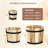 Outdoor Wooden Planter Box Set of 3 w/ Drainage Holes for Flower Herb Shrub