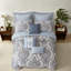 De literie très grand californien, jacquard en polyester bleu, chambre élégante