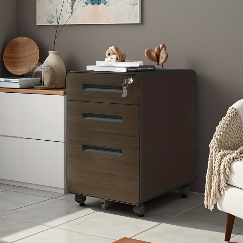 3-drawer Wide Mobile File Cabinet With Lock - All-steel Storage Cabinet On Casters, Fully Assembled For Home & Office, Holds Letter/a4 Files, 110lbs/drawer Capacity