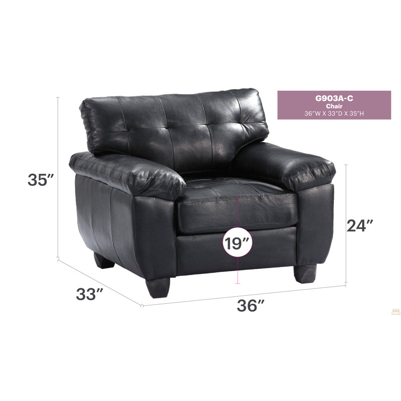 Fauteuil d'appoint noir élégant et confortable, Noir