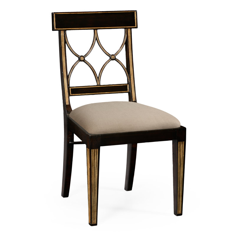 Buckingham 19.5'' H Mazo Upholstered Side Chair, Tan, Ebonized