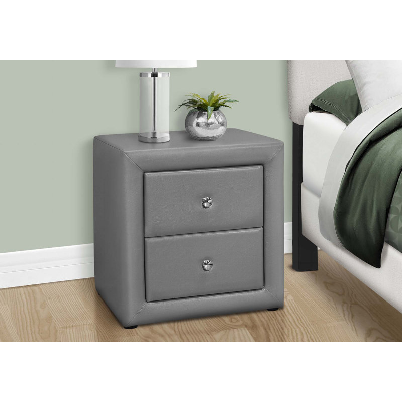Table de chevet, table de chevet, bout, côté, lampe, tiroir de rangement, chambre à coucher, revêtement, velours, transitionnel