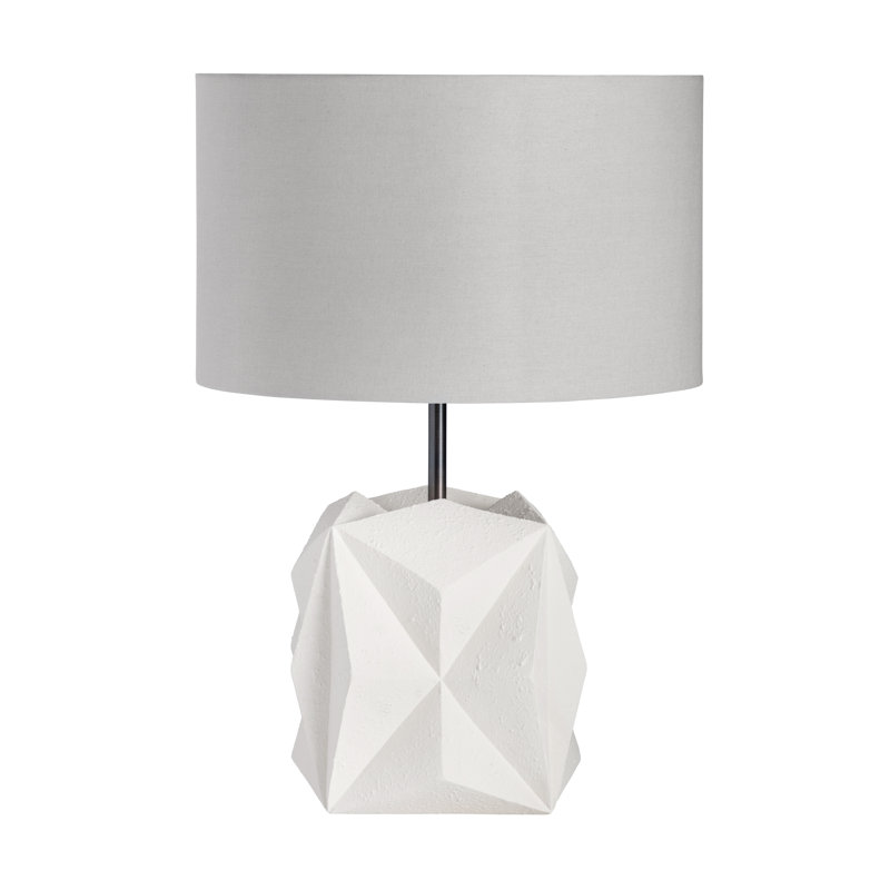 27" Resin Table Lamp With Gray Shade