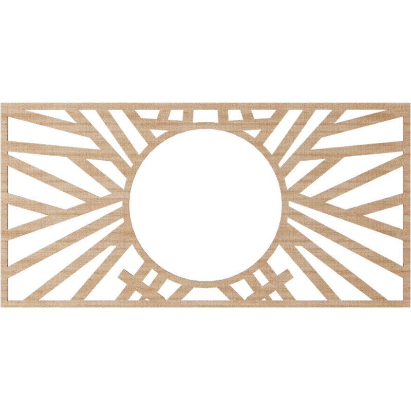 Médaillon de plafond ajouré en bois ajouré l 40 po x H 20 po x P 14 3/4 po x P 3/8 po, Aulne, H 15 po x l 30 po x P 0,38 po
