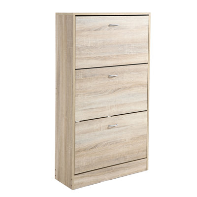 12 Pair Stackable Solid Wood Shoe Storage Cabinet