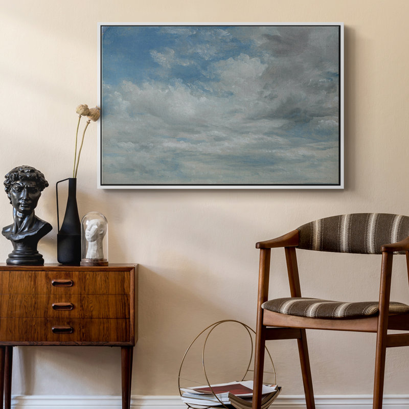 Paysage rétro - Toile tendue avec châssis CCCLXIX, Blanc