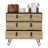 32" Natural and Black Three Drawer Dresser
