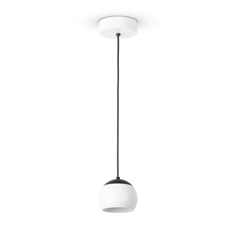 Dome pendant light 1-light Renetta, White/Black