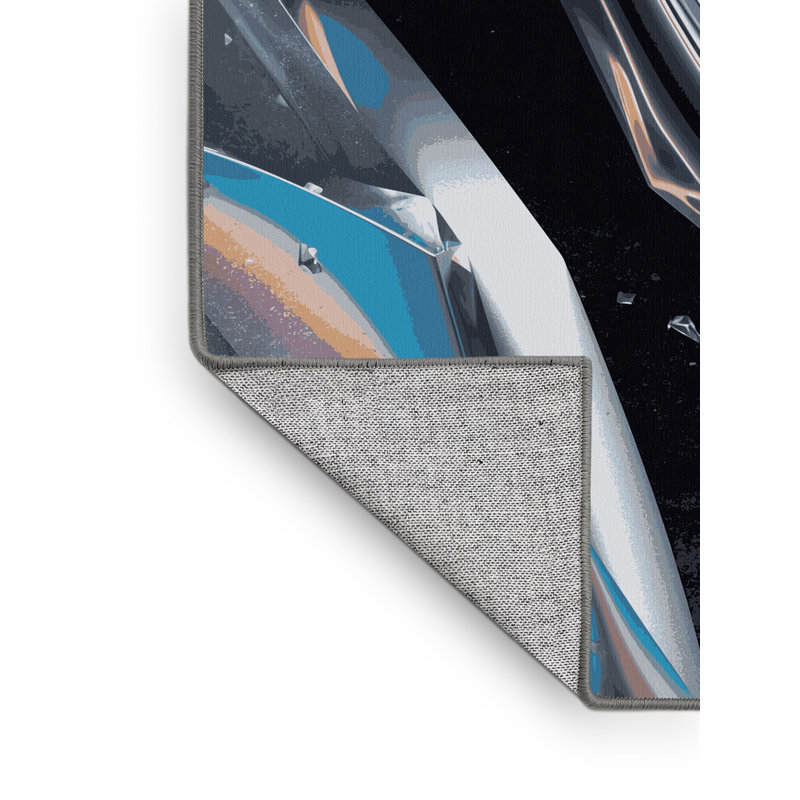 Machine Washable Wynsum Sleek & Chic Modern Ombre Rug in Gray – Gray Binding, 2x4