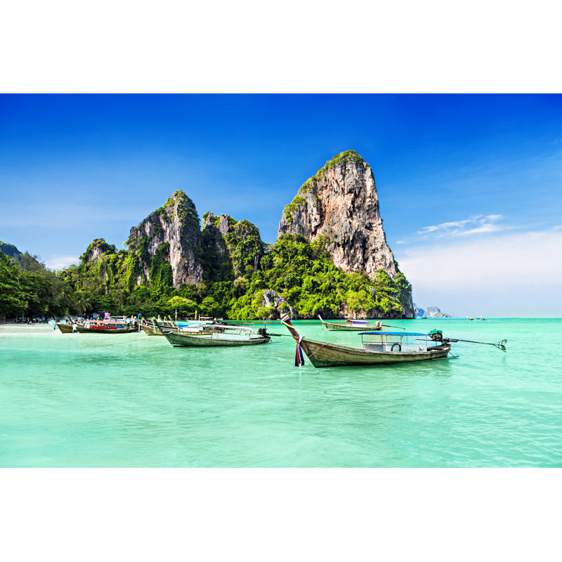 Longtale Boats by Saiko3p - Wrapped Canvas Print, 30cm H x 46cm W x 3.8cm D