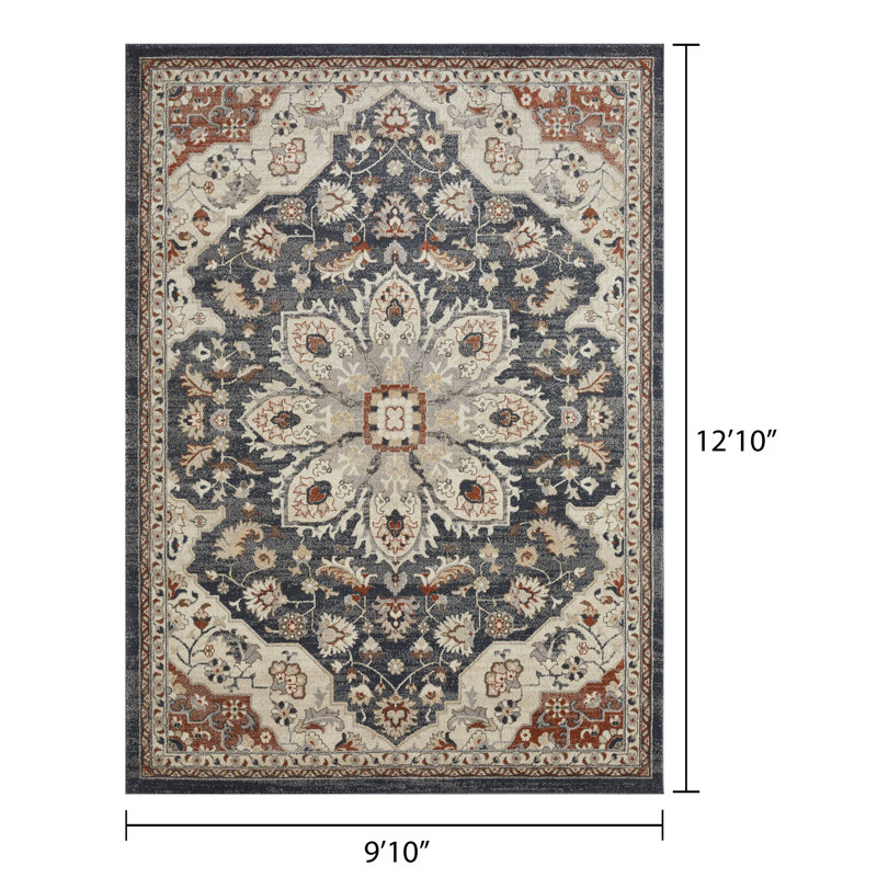 Oriental Indoor Rug, Rectangle 9'10" x 12'10"