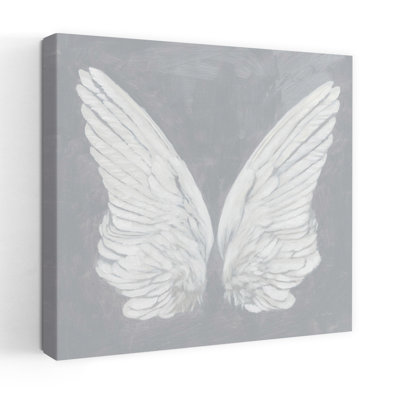 Contemporary Wings I On Gray With Angel Wings Angelic Art