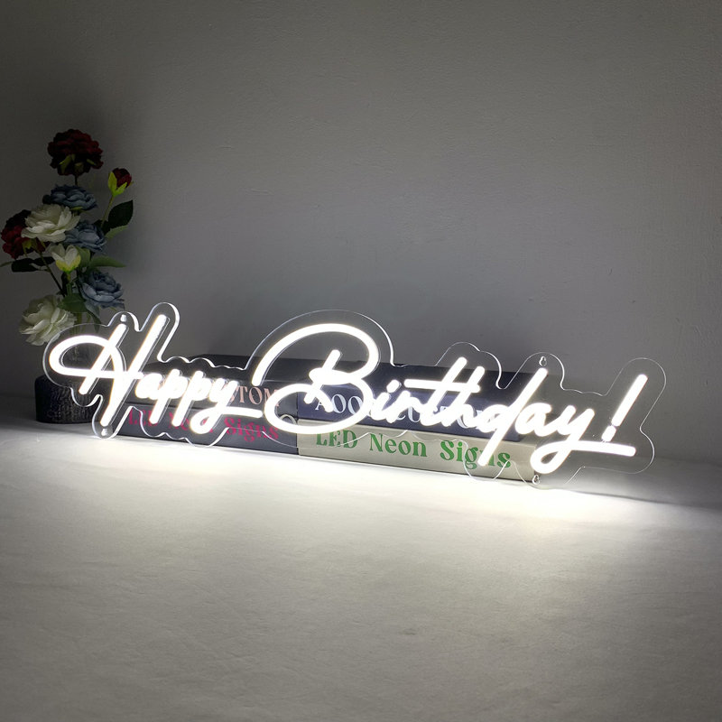Eubert Happy Birthday 30" LED Neon Sign