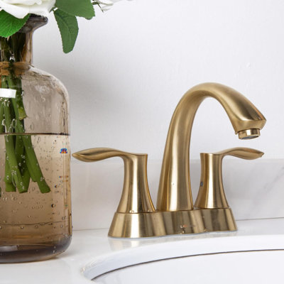 4-Inch Centerset 2-Handle Bathroom Sink Faucet with Pop-Up Drain and Supply Lines