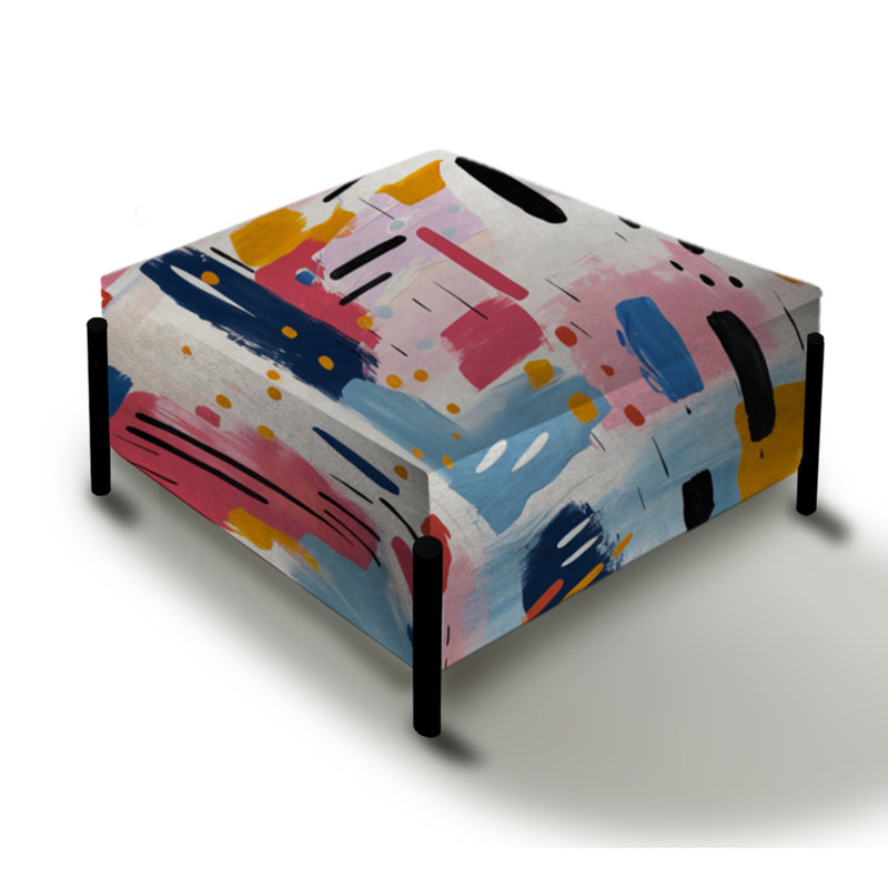 Paint Stripes Playful Harmony - Grand repose-pieds carré abstrait